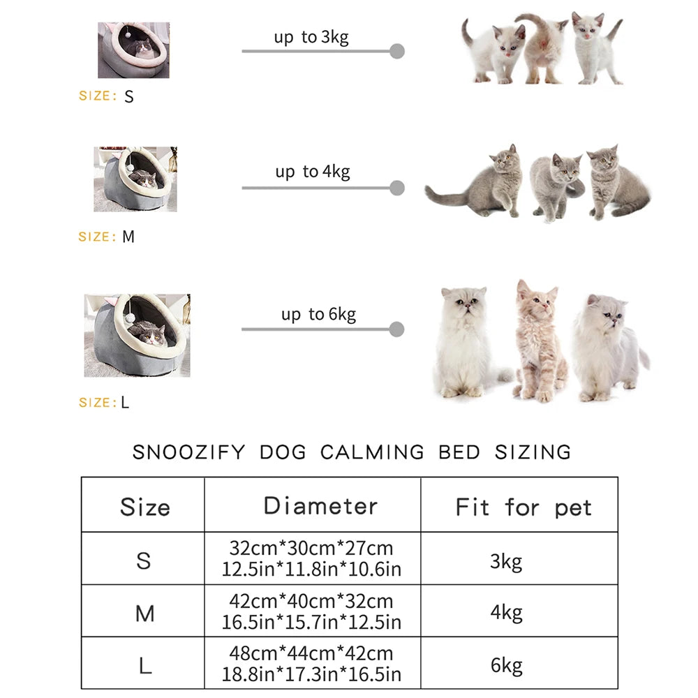 CozyNest™ Warm Semi-Closed Cat Bed