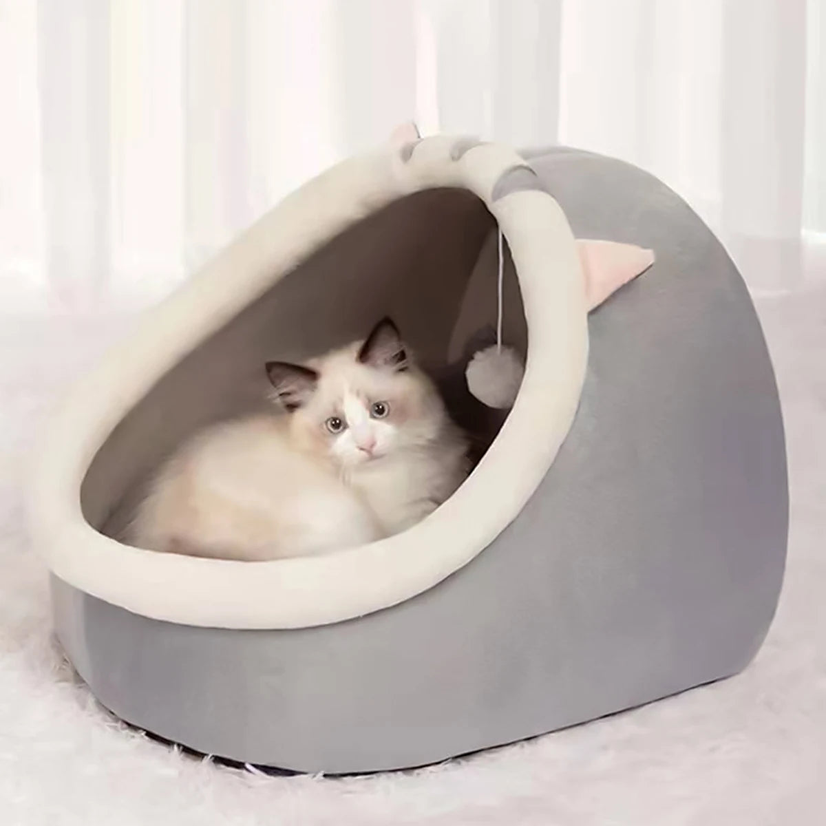 CozyNest™ Warm Semi-Closed Cat Bed