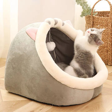 CozyNest™ Warm Semi-Closed Cat Bed