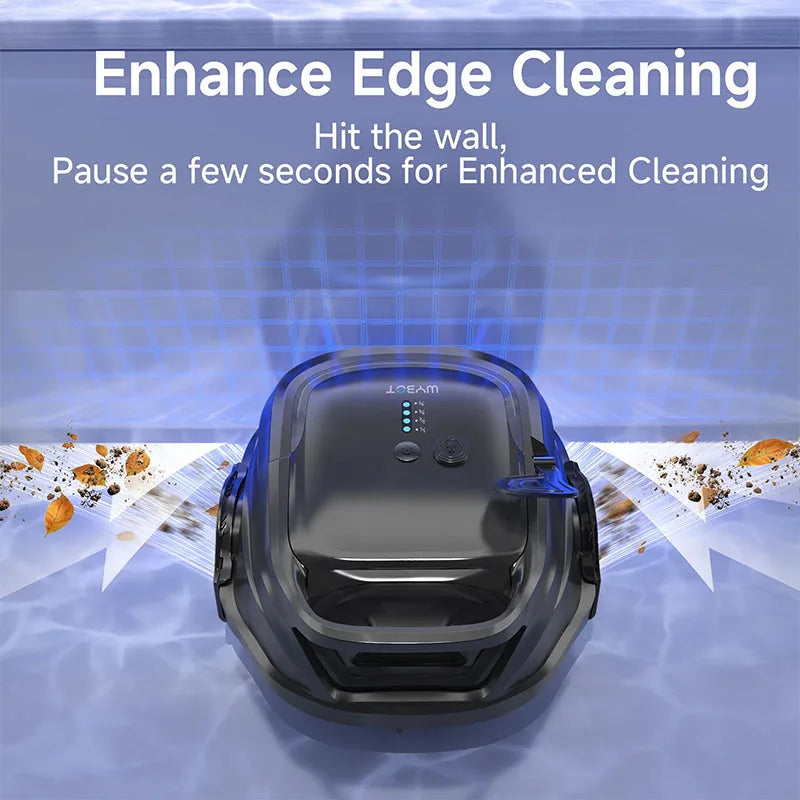 WYBOT A1 Cordless Pool Cleaning Robot – Smart Wireless Cleaner with Dual Filtration & 120-Min Runtime.