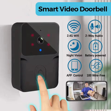 Smart video doorbell with night vision, 2-way audio, app control, and wireless design by Zaranss