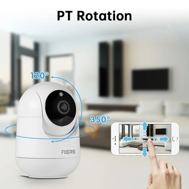 Zaranss smart indoor security camera with PT rotation feature, remote control via smartphone