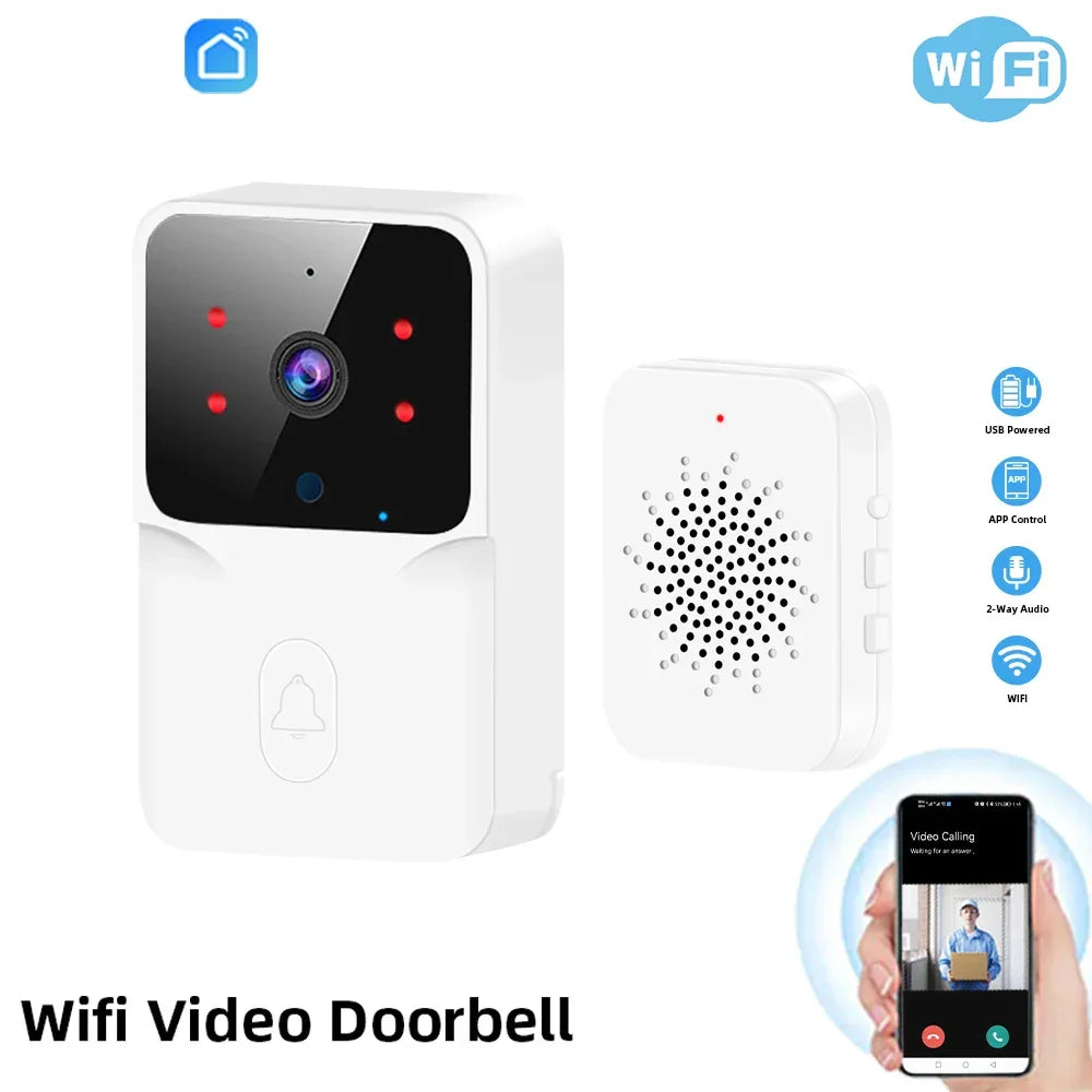 WiFi video doorbell security camera kit with app control and two-way audio, Zaranss
