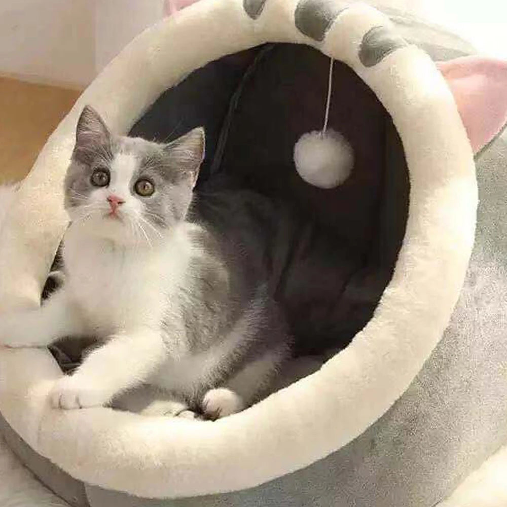 CozyNest™ Warm Semi-Closed Cat Bed