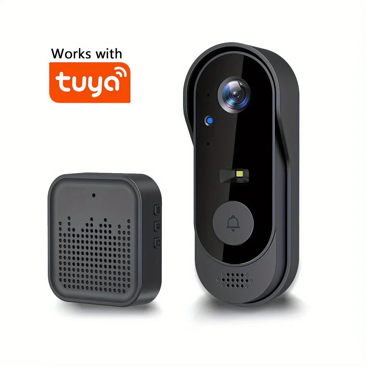 Smart wireless video doorbell with chime, compatible with Tuya, Zaranss home security